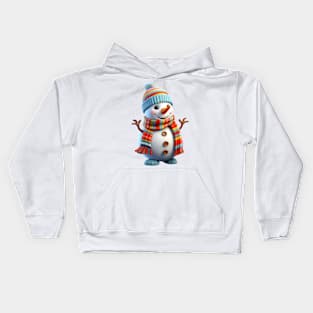 3D Snowman #4 Kids Hoodie